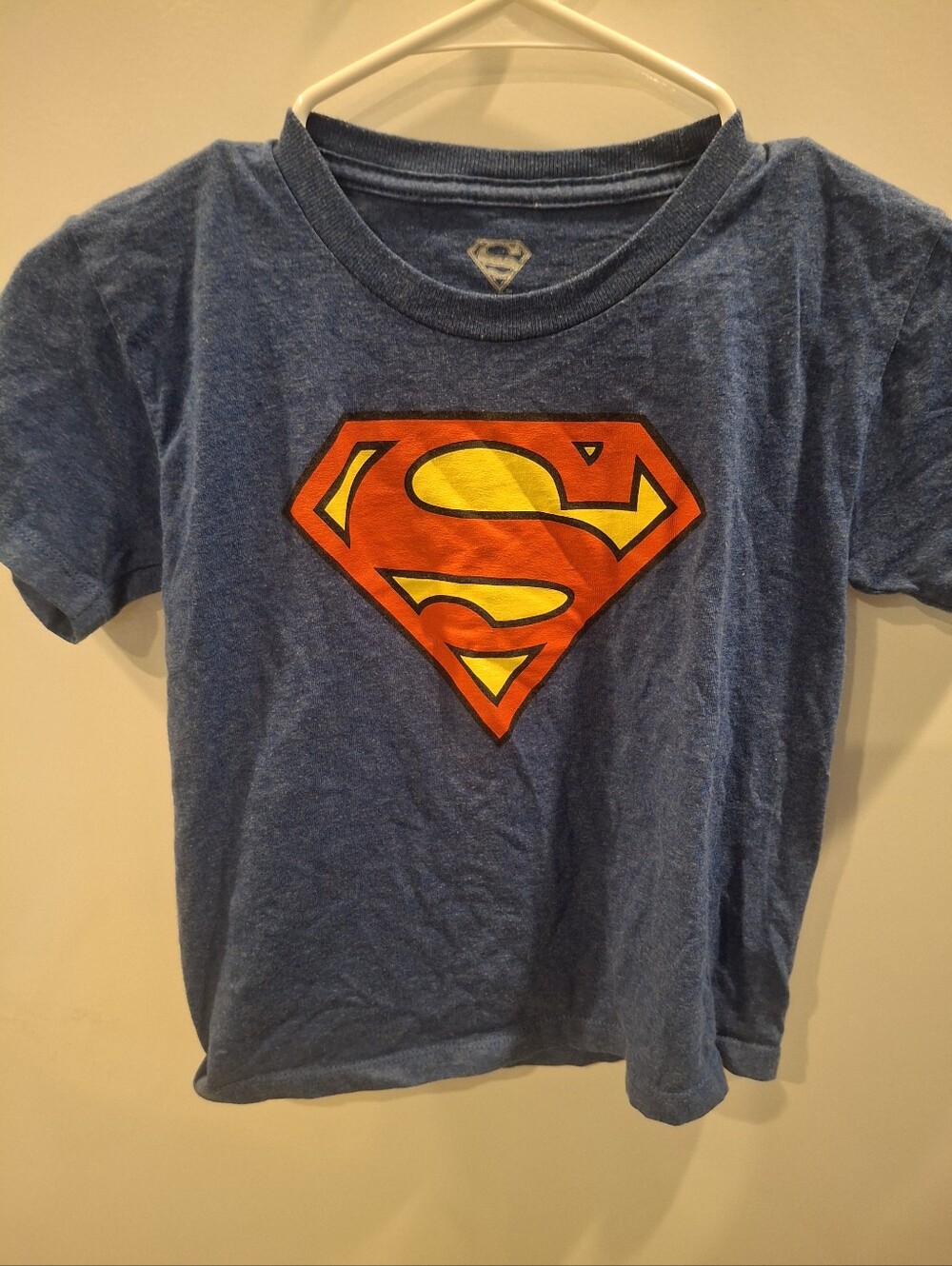 DC Comics Blue Tee with Red & Yellow Superman Shield